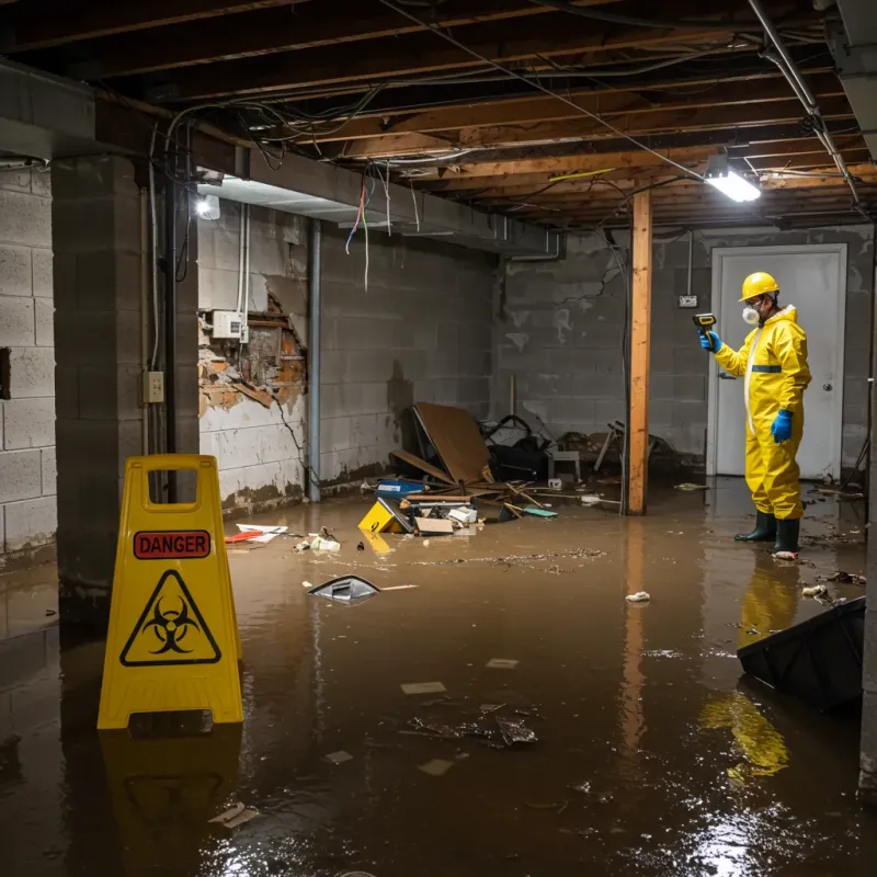 Flooded Basement Electrical Hazard in Dubois, ID Property